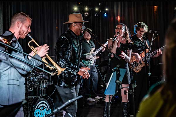 Big Badd Band playing a corporate holiday party